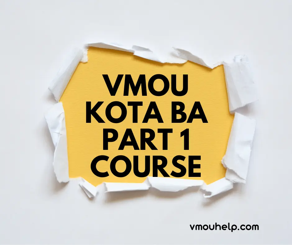 VMOU KOTA BA Part 1 course